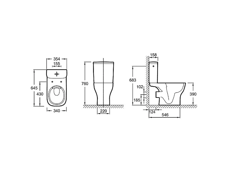 WC à poser sans bride JACOB DELAFON Struktura + abattant + Tabouret physiologique bois