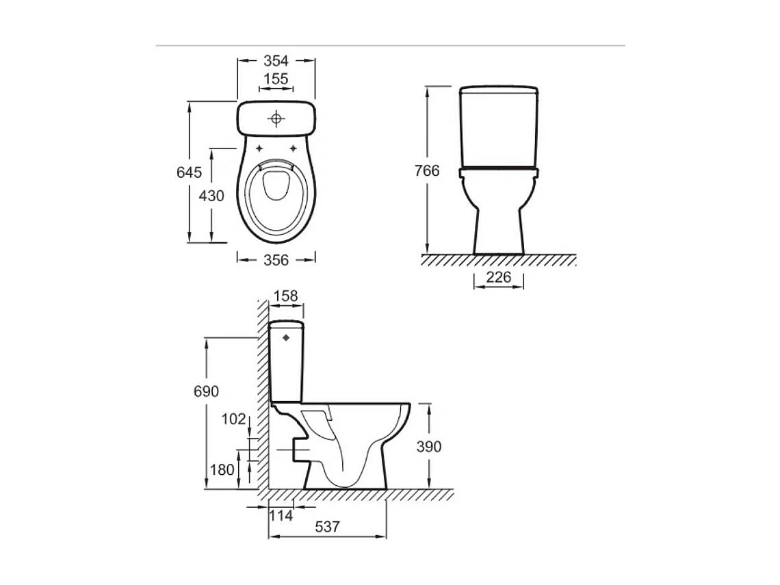 WC à poser sans bride JACOB DELAFON Gaspard + Tabouret physiologique blanc