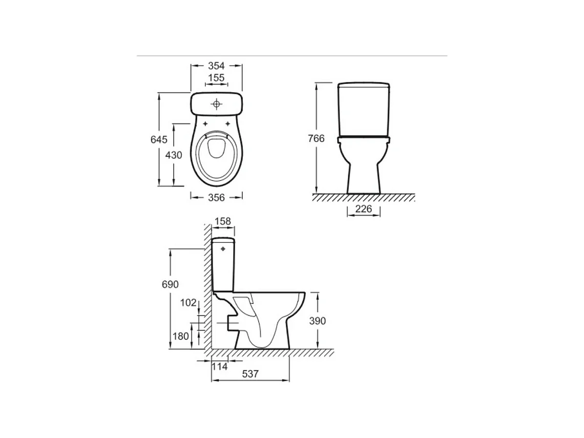 WC à poser sans bride JACOB DELAFON Gaspard + Tabouret physiologique blanc