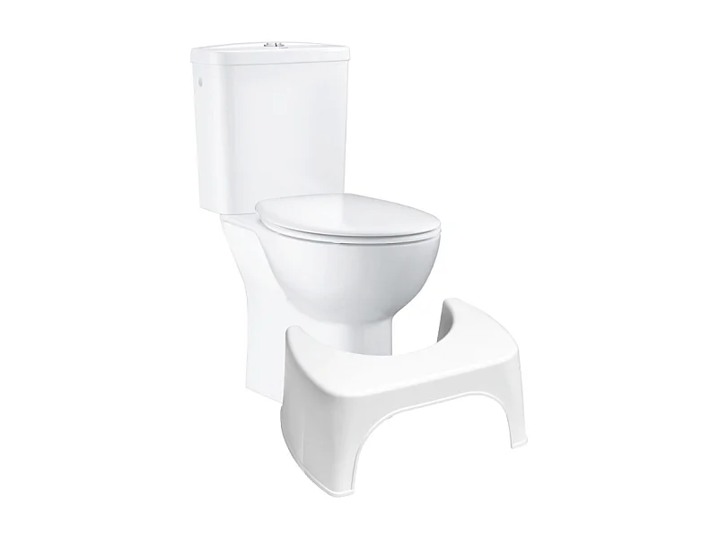 PACK WC avec bride à poser GROHE Bau Ceramic + Tabouret physiologique plastique Blanc
