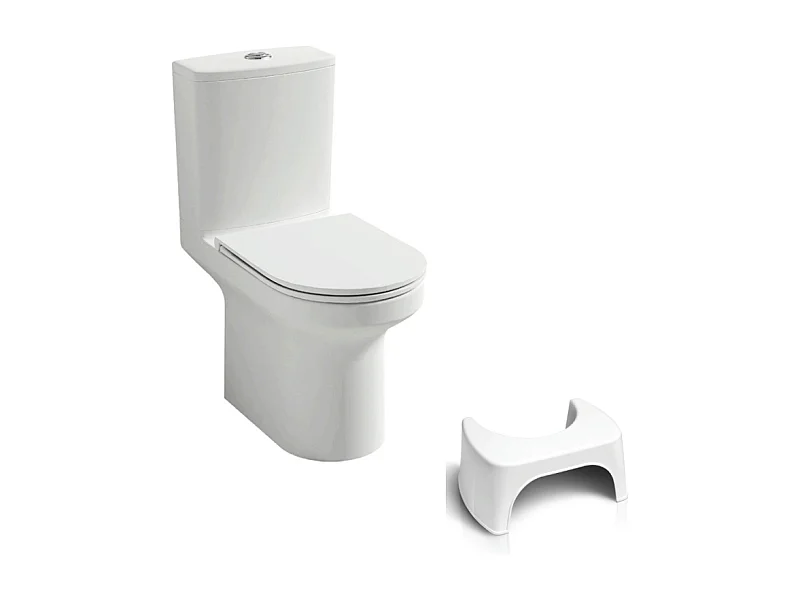 WC au sol sans bride JACOB DELAFON Elite + tabouret physiologique blanc