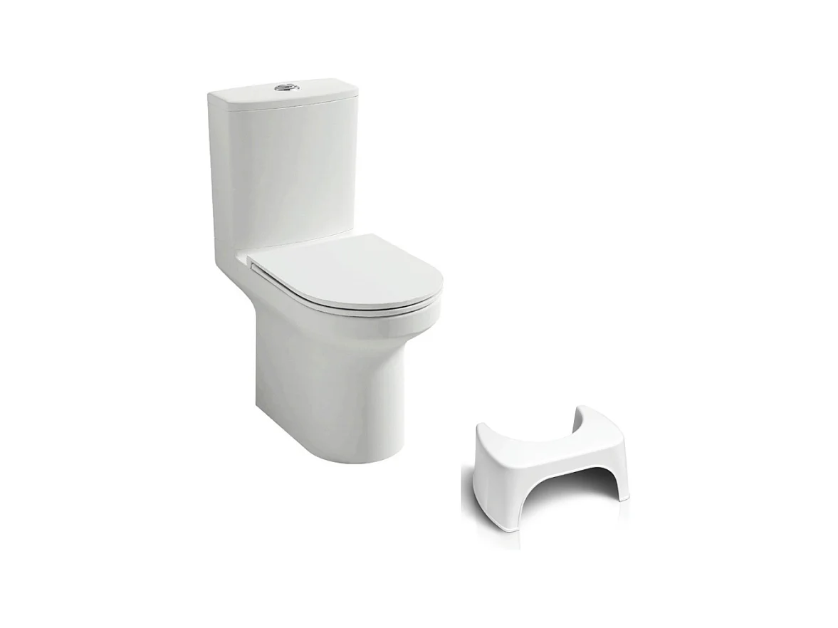 WC au sol sans bride JACOB DELAFON Elite + tabouret physiologique blanc