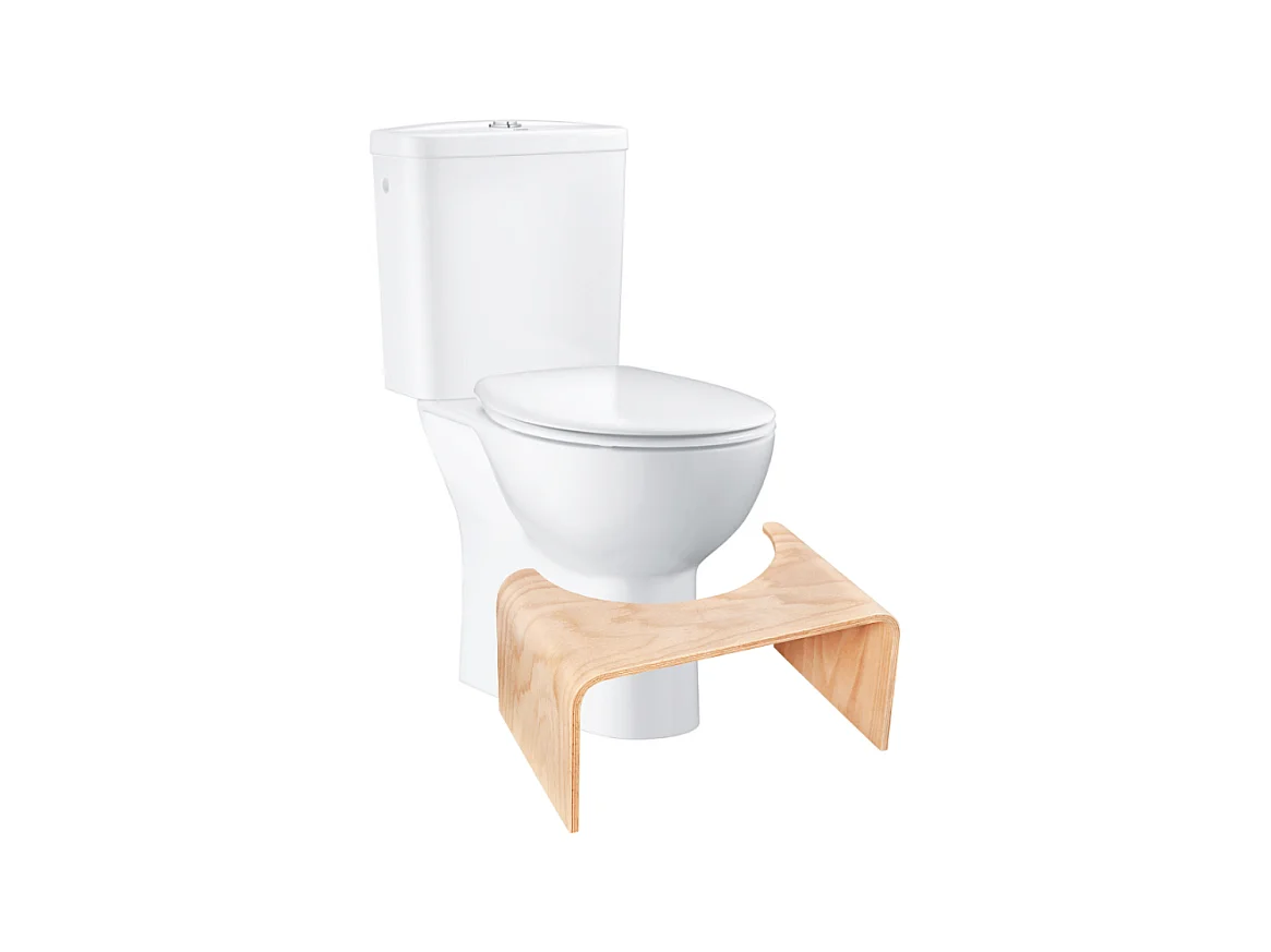 PACK WC avec bride à poser GROHE Bau Ceramic + Tabouret physiologique Bois
