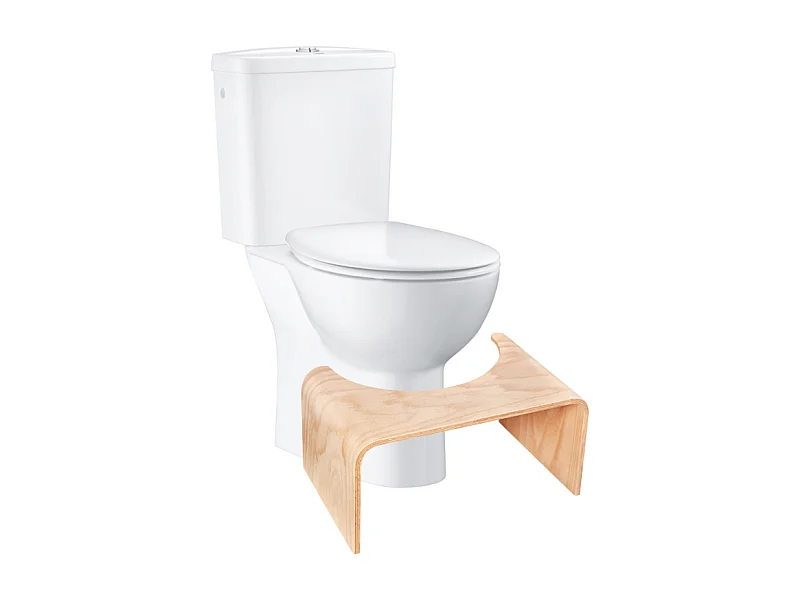 PACK WC avec bride à poser GROHE Bau Ceramic + Tabouret physiologique Bois