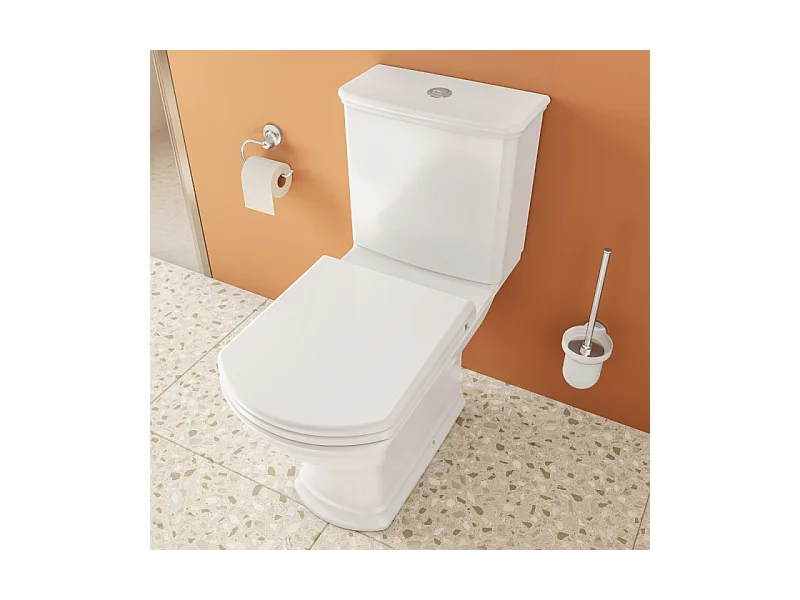 WC au sol sans bride VITRA Valarte + abattant Blanc