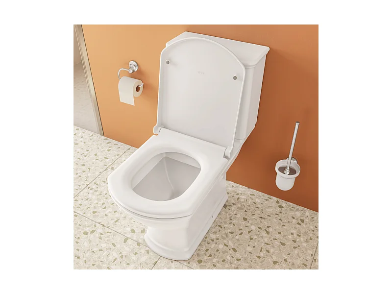 WC au sol sans bride VITRA Valarte + abattant Blanc