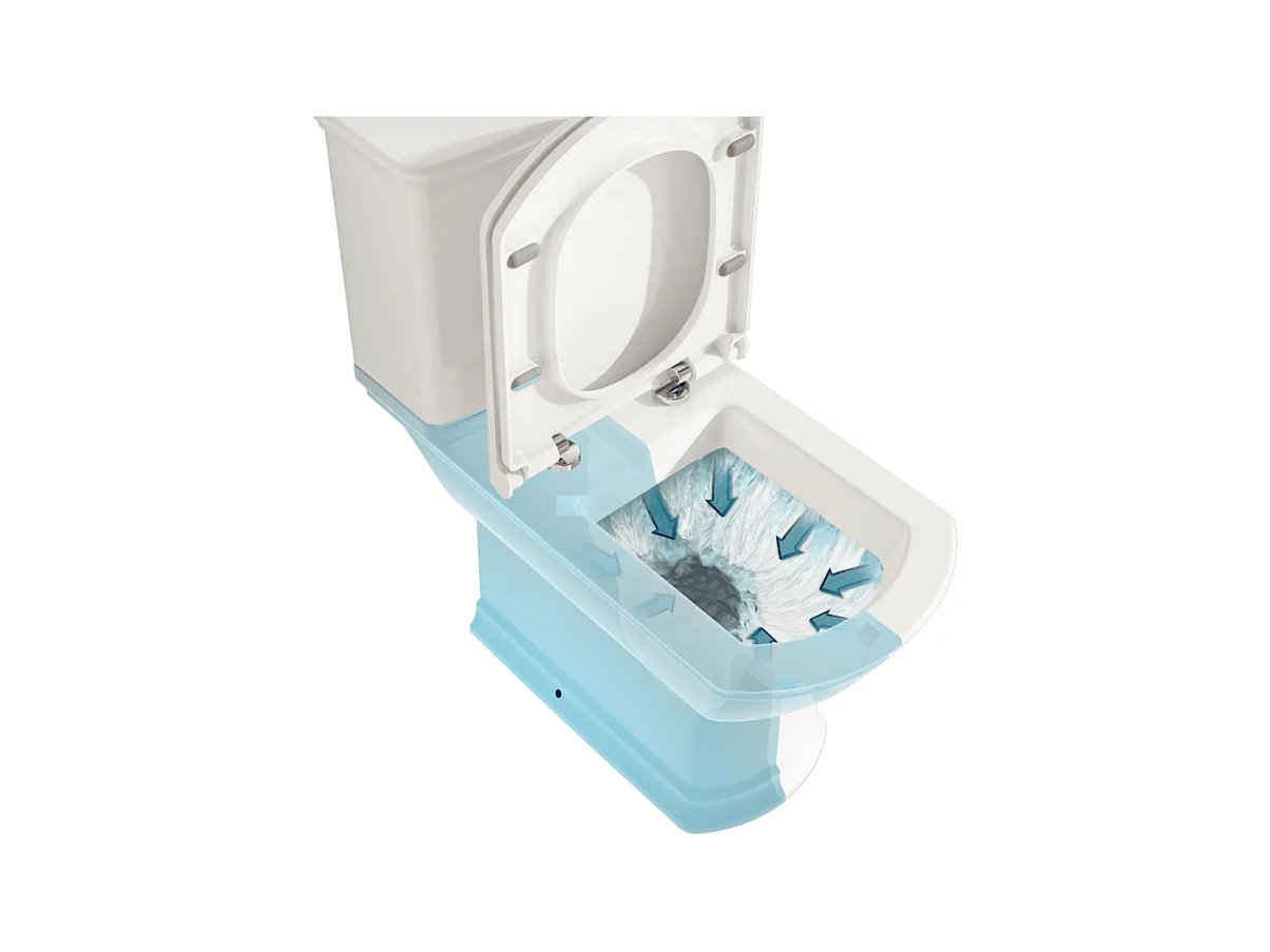 WC au sol sans bride VITRA Valarte + abattant Blanc