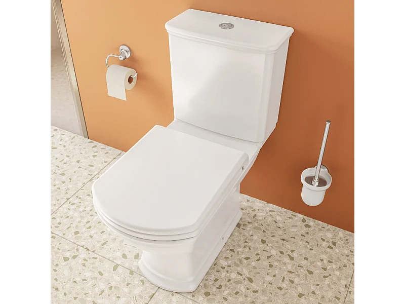 WC au sol sans bride VITRA Valarte + abattant Blanc