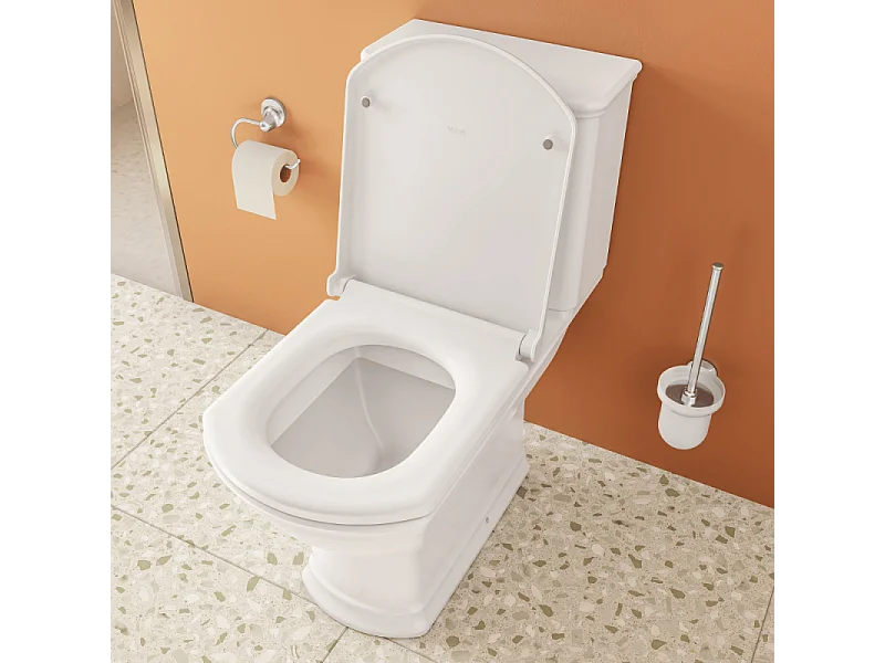 WC au sol sans bride VITRA Valarte + abattant Blanc