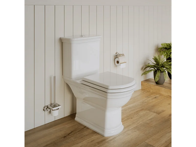 WC à poser avec bride sortie horizontale VitrA Valarte rétro avec abattant frein de chute