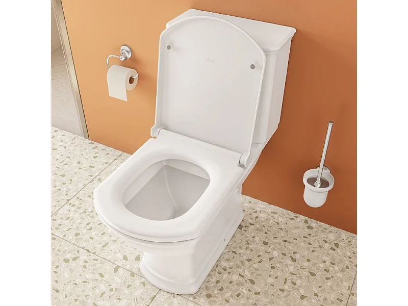 WC à poser avec bride sortie horizontale VitrA Valarte rétro avec abattant frein de chute