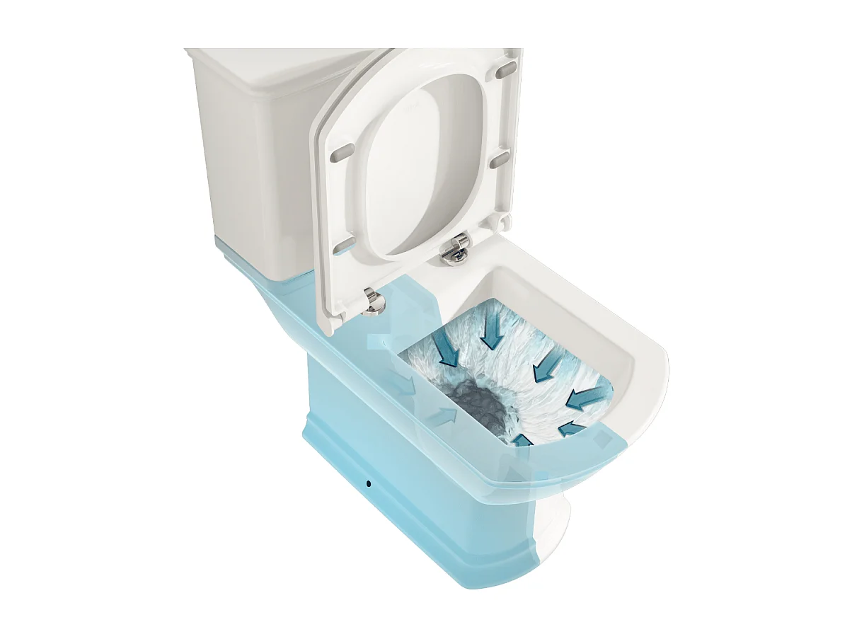 WC à poser avec bride sortie horizontale VitrA Valarte rétro avec abattant frein de chute
