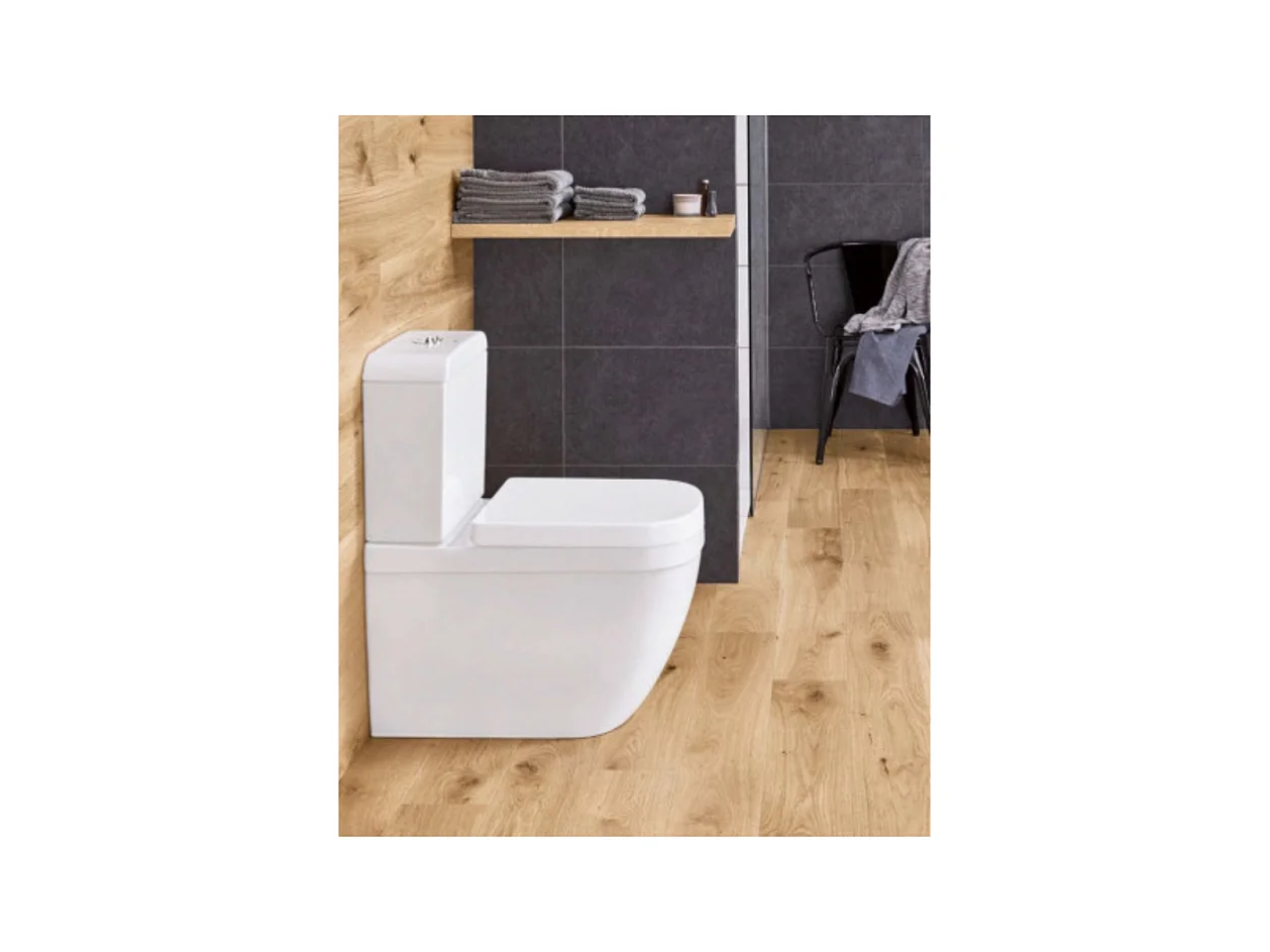 WC à poser sans bride GROHE Euro Ceramic + Tabouret physiologique Bois