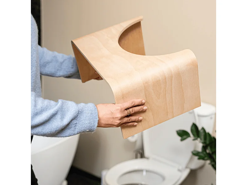 WC à poser sans bride GROHE Euro Ceramic + Tabouret physiologique Bois