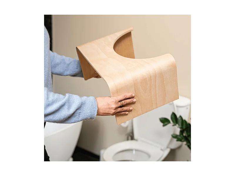 WC à poser sans bride GROHE Euro Ceramic + Tabouret physiologique Bois