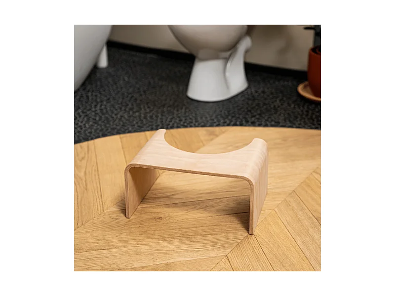 WC à poser sans bride GROHE Euro Ceramic + Tabouret physiologique Bois