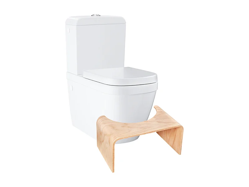 WC à poser sans bride GROHE Euro Ceramic + Tabouret physiologique Bois
