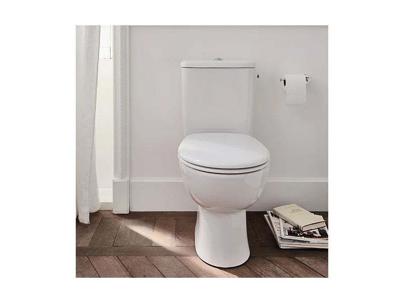 WC à poser sans bride JACOB DELAFON Gaspard + Tabouret physiologique bois