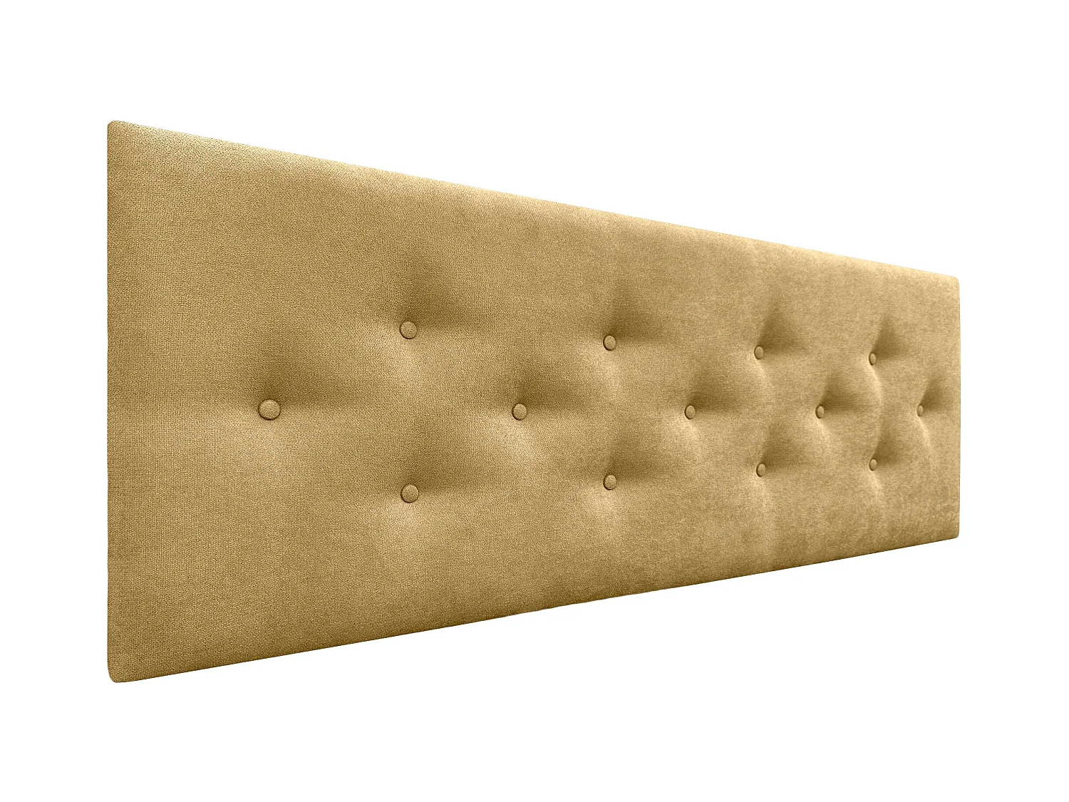 DHOME Kopfteil aus ACUALINE-Stoff mit 3 versetzten Knopf-Reihen, luxuriös gepolstertes Bettkopfteil (Senfgelb, 160cm)