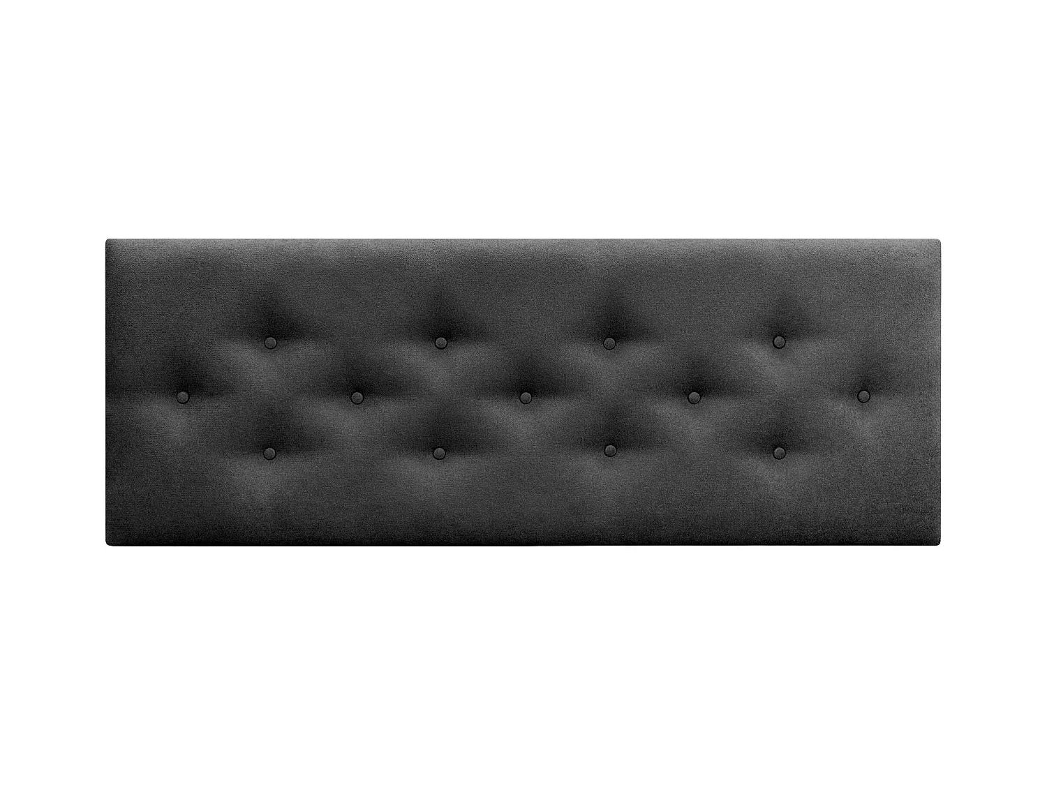 DHOME Tête de Lit en Tissu ACUALINE avec 3 Rangées Entrelacées de Boutons Tête de Lit Capitonnée de Luxe(Noir, 145cm)