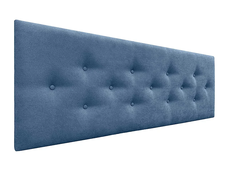 DHOME Hoofdbord van ACUALINE-stof met 3 verspringende rijen knopen, luxe gestoffeerd bedhoofdbord (Blauw, 150cm)