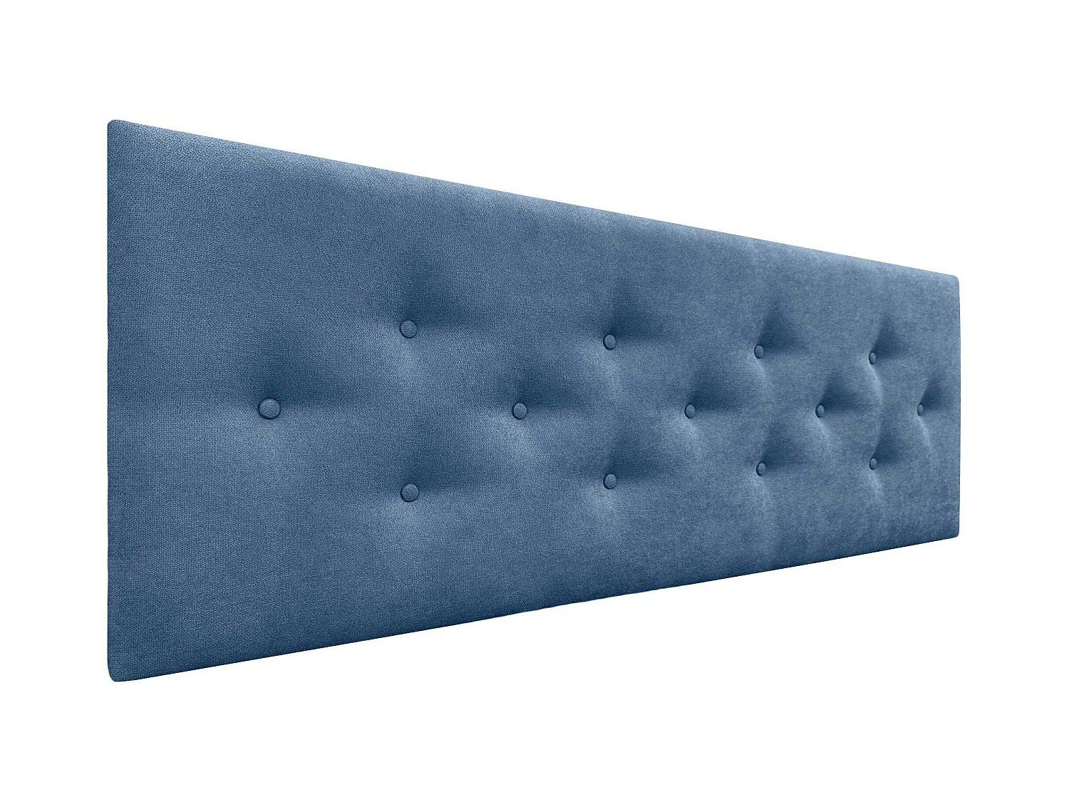 DHOME Tête de Lit en Tissu ACUALINE avec 3 Rangées Entrelacées de Boutons Tête de Lit Capitonnée de Luxe(Bleu, 150cm)