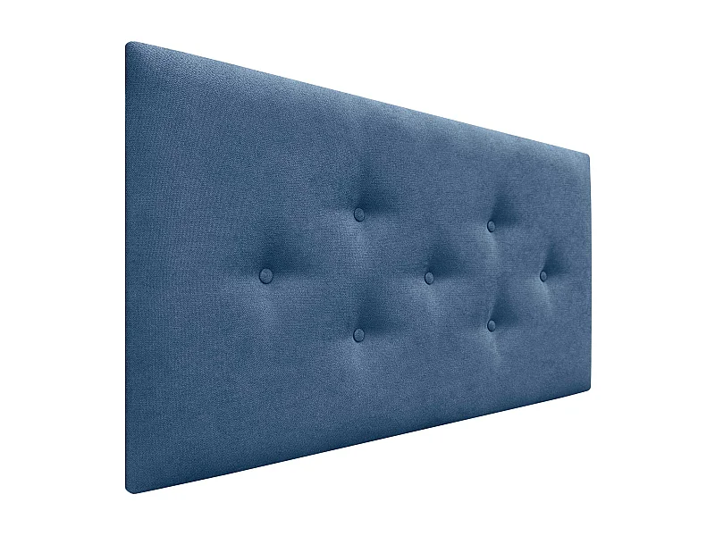 DHOME Hoofdbord van ACUALINE-stof met 3 verspringende rijen knopen, luxe gestoffeerd bedhoofdbord (Blauw, 90cm)