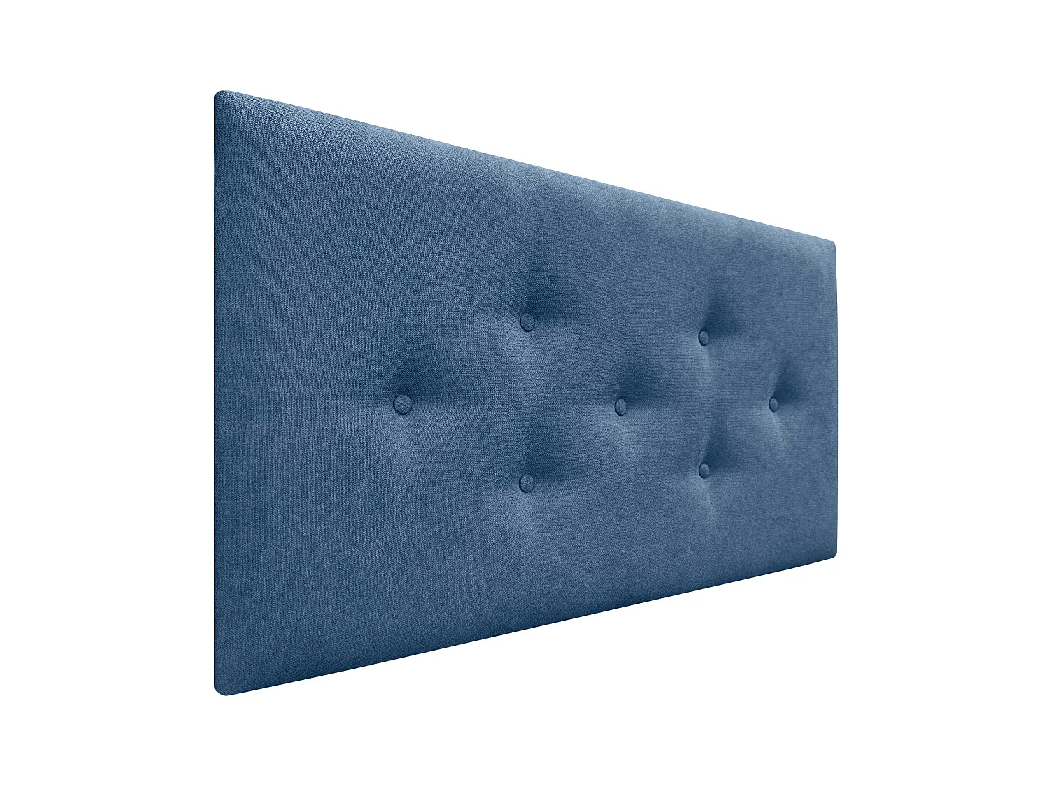 DHOME Tête de Lit en Tissu ACUALINE avec 3 Rangées Entrelacées de Boutons Tête de Lit Capitonnée de Luxe(Bleu, 90cm)
