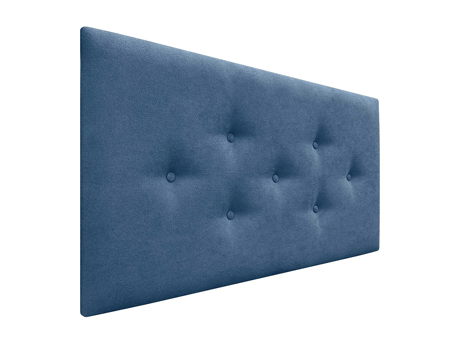 DHOME Tête de Lit en Tissu ACUALINE avec 3 Rangées Entrelacées de Boutons Tête de Lit Capitonnée de Luxe(Bleu, 90cm)