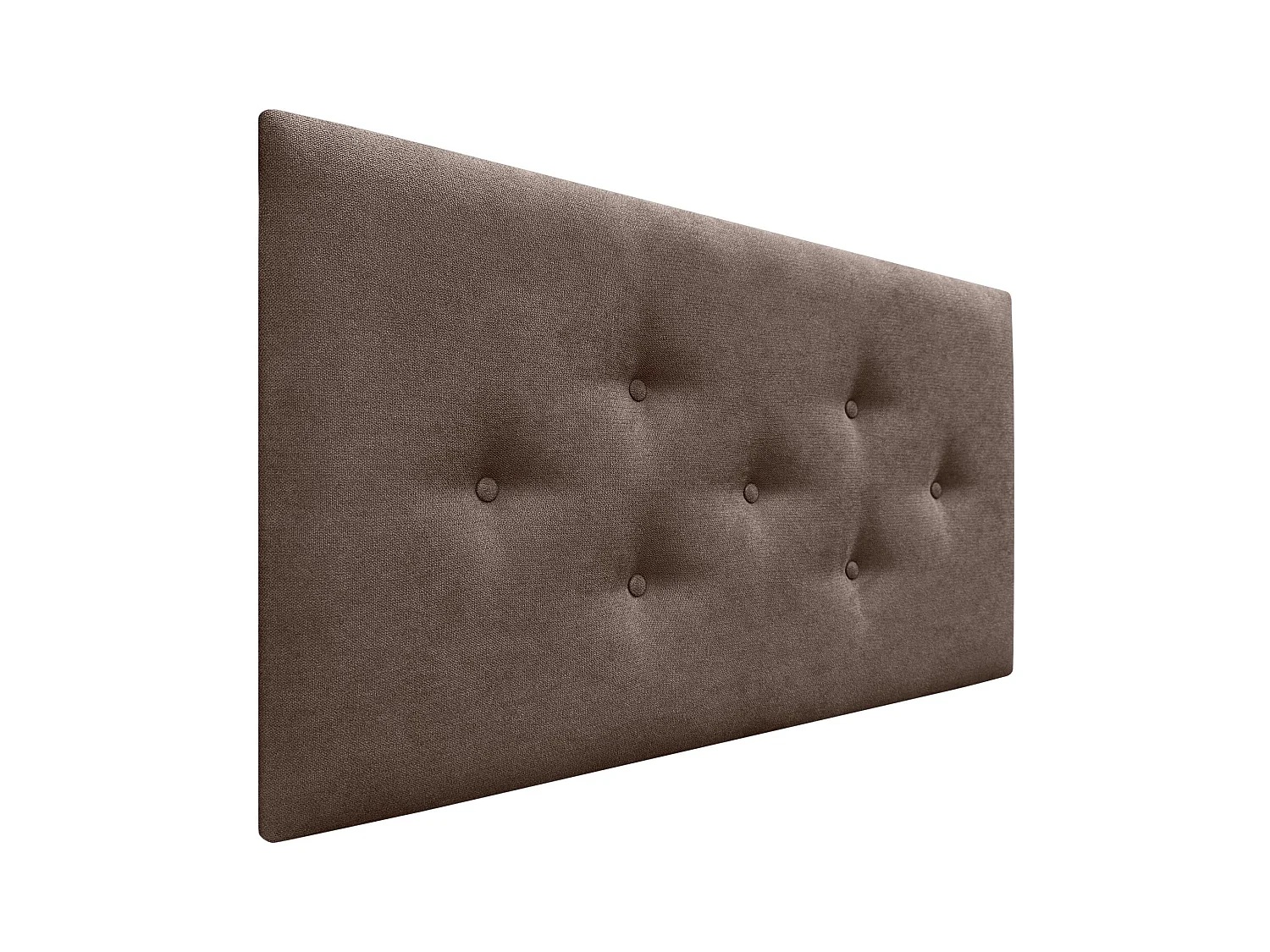 DHOME Tête de Lit en Tissu ACUALINE avec 3 Rangées Entrelacées de Boutons Tête de Lit Capitonnée de Luxe(Marrón, 90cm)