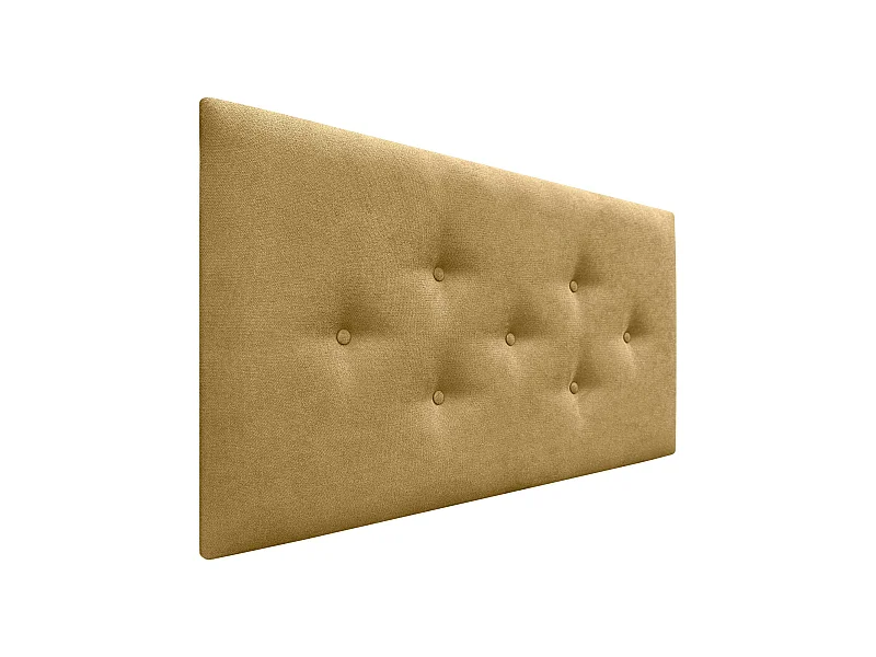 DHOME Kopfteil aus ACUALINE-Stoff mit 3 versetzten Knopf-Reihen, luxuriös gepolstertes Bettkopfteil (Senfgelb, 90cm)