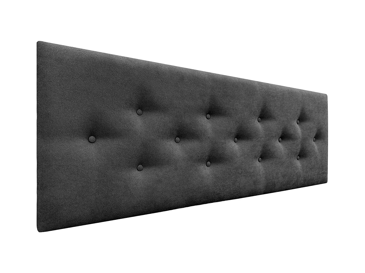 DHOME Tête de Lit en Tissu ACUALINE avec 3 Rangées Entrelacées de Boutons Tête de Lit Capitonnée de Luxe(Noir, 135cm)