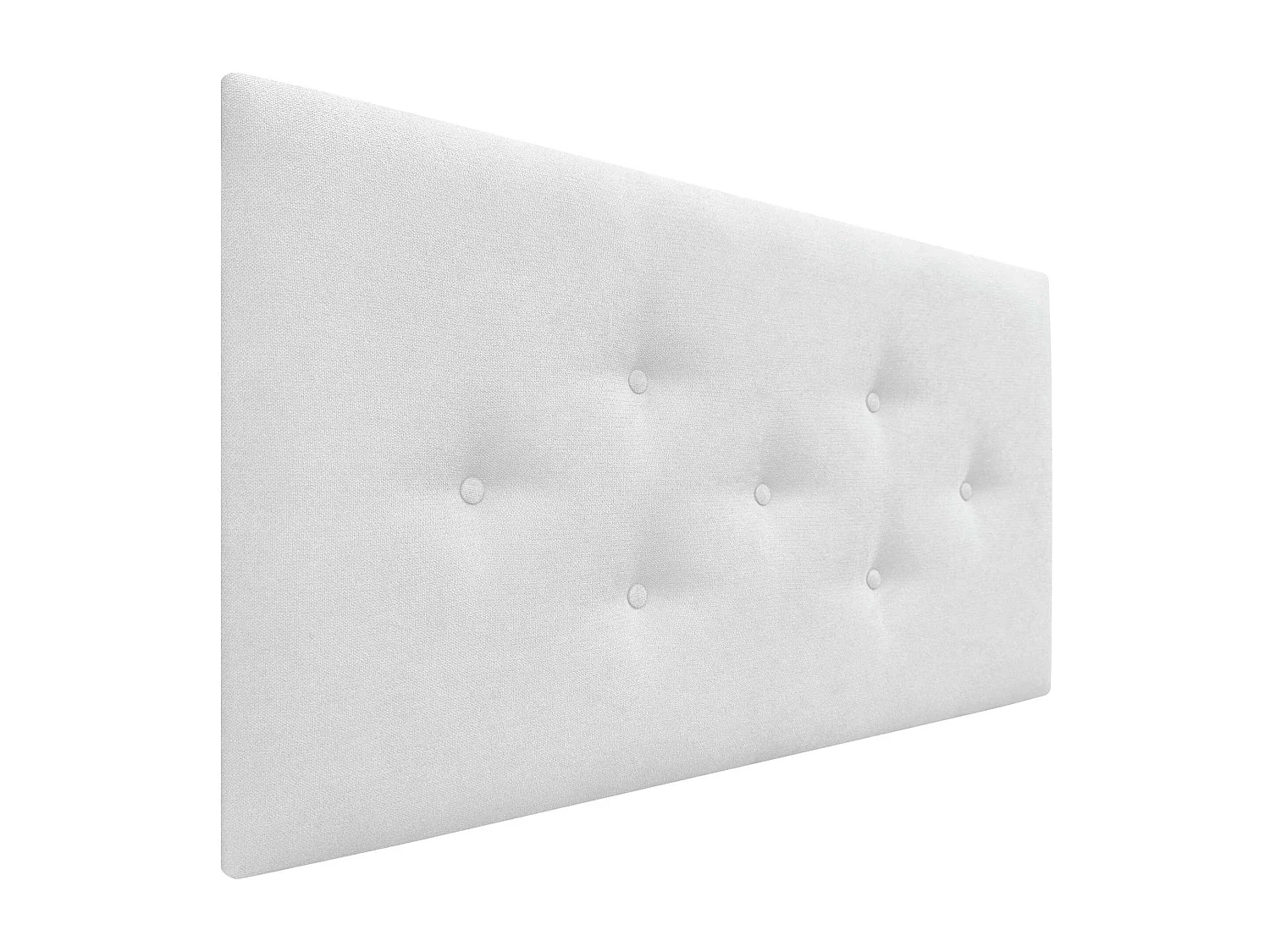 DHOME Tête de Lit en Tissu ACUALINE avec 3 Rangées Entrelacées de Boutons Tête de Lit Capitonnée de Luxe(Blanc, 110cm)