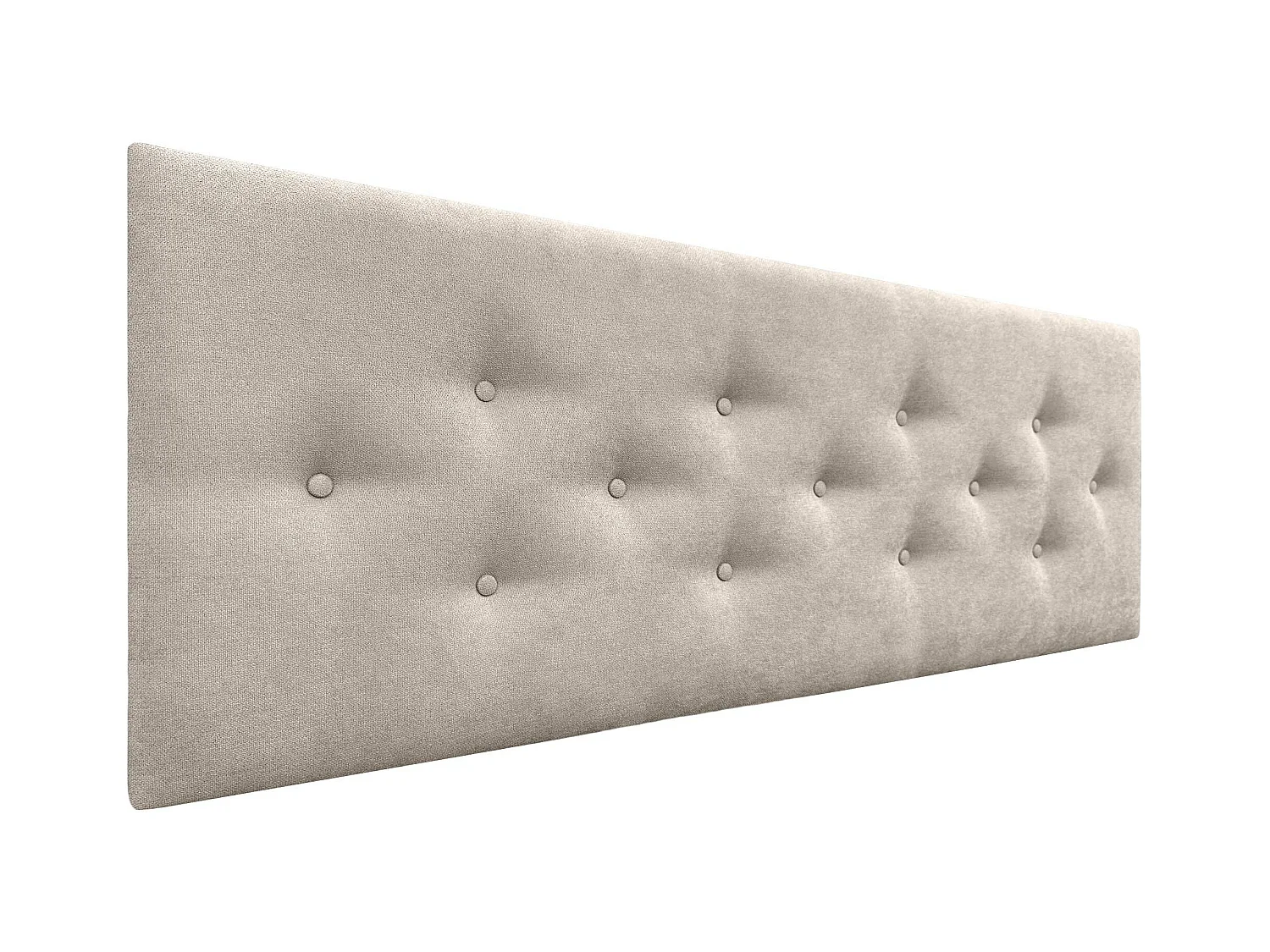 DHOME Tête de Lit en Tissu ACUALINE avec 3 Rangées Entrelacées de Boutons Tête de Lit Capitonnée de Luxe(Beige, 145cm)