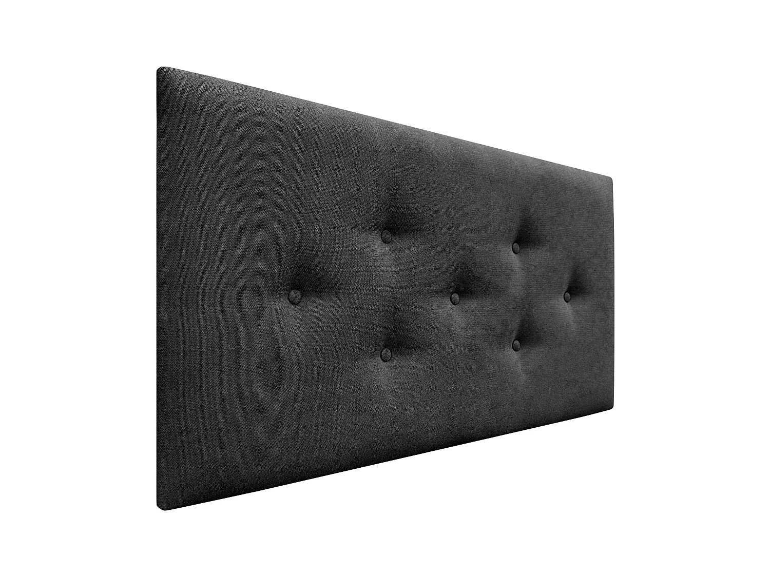 DHOME Tête de Lit en Tissu ACUALINE avec 3 Rangées Entrelacées de Boutons Tête de Lit Capitonnée de Luxe(Noir, 105cm)