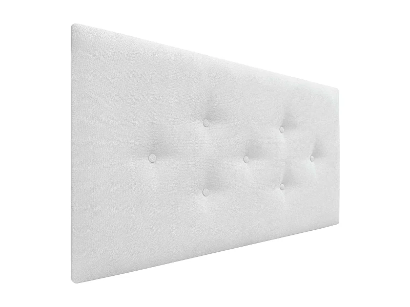 DHOME Tête de Lit en Tissu ACUALINE avec 3 Rangées Entrelacées de Boutons Tête de Lit Capitonnée de Luxe(Blanc, 95cm)