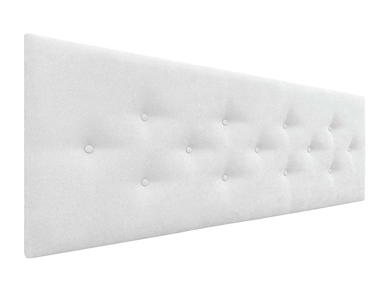 DHOME Tête de Lit en Tissu ACUALINE avec 3 Rangées Entrelacées de Boutons Tête de Lit Capitonnée de Luxe(Blanc, 150cm)
