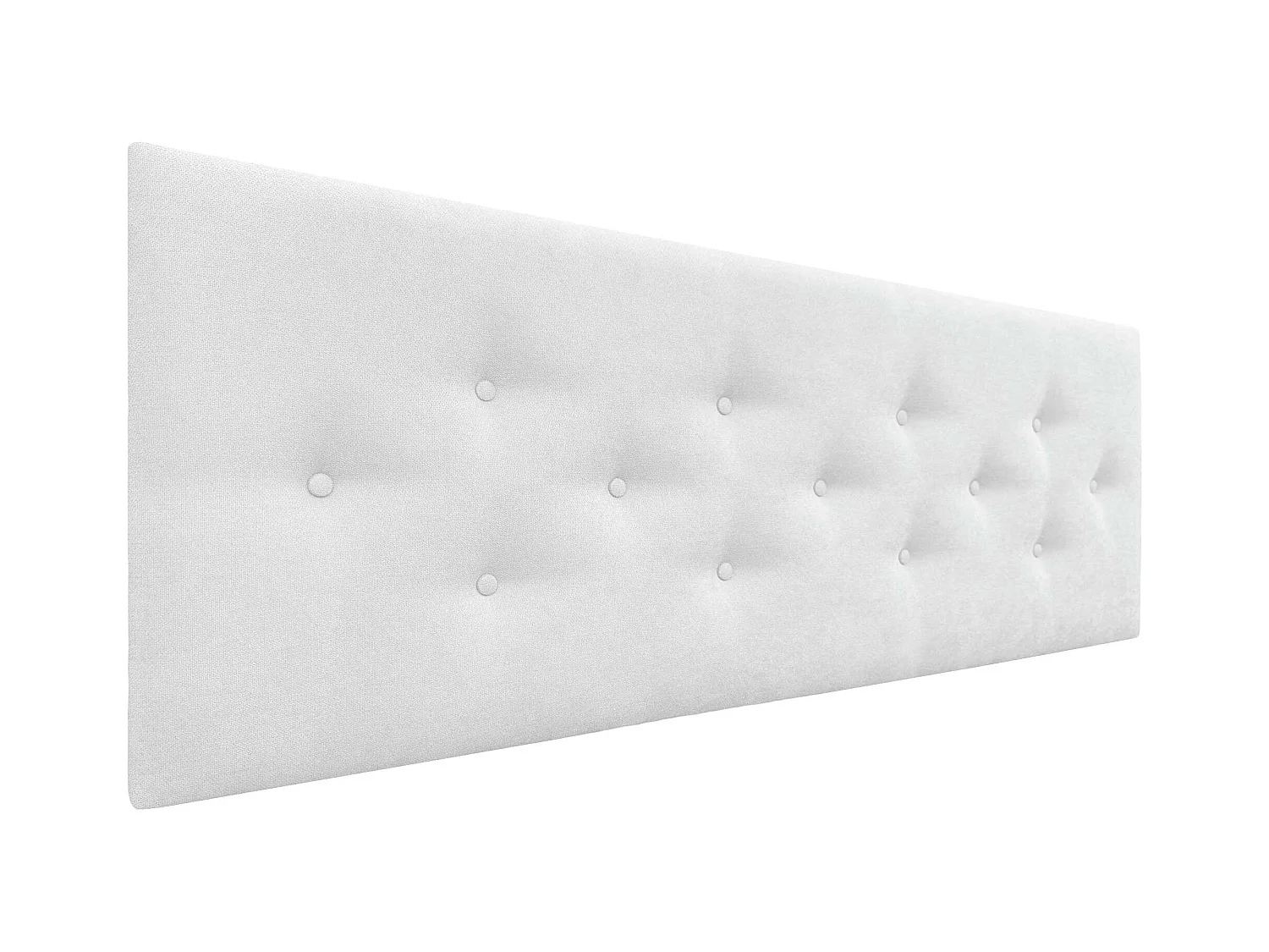 DHOME Tête de Lit en Tissu ACUALINE avec 3 Rangées Entrelacées de Boutons Tête de Lit Capitonnée de Luxe(Blanc, 135cm)