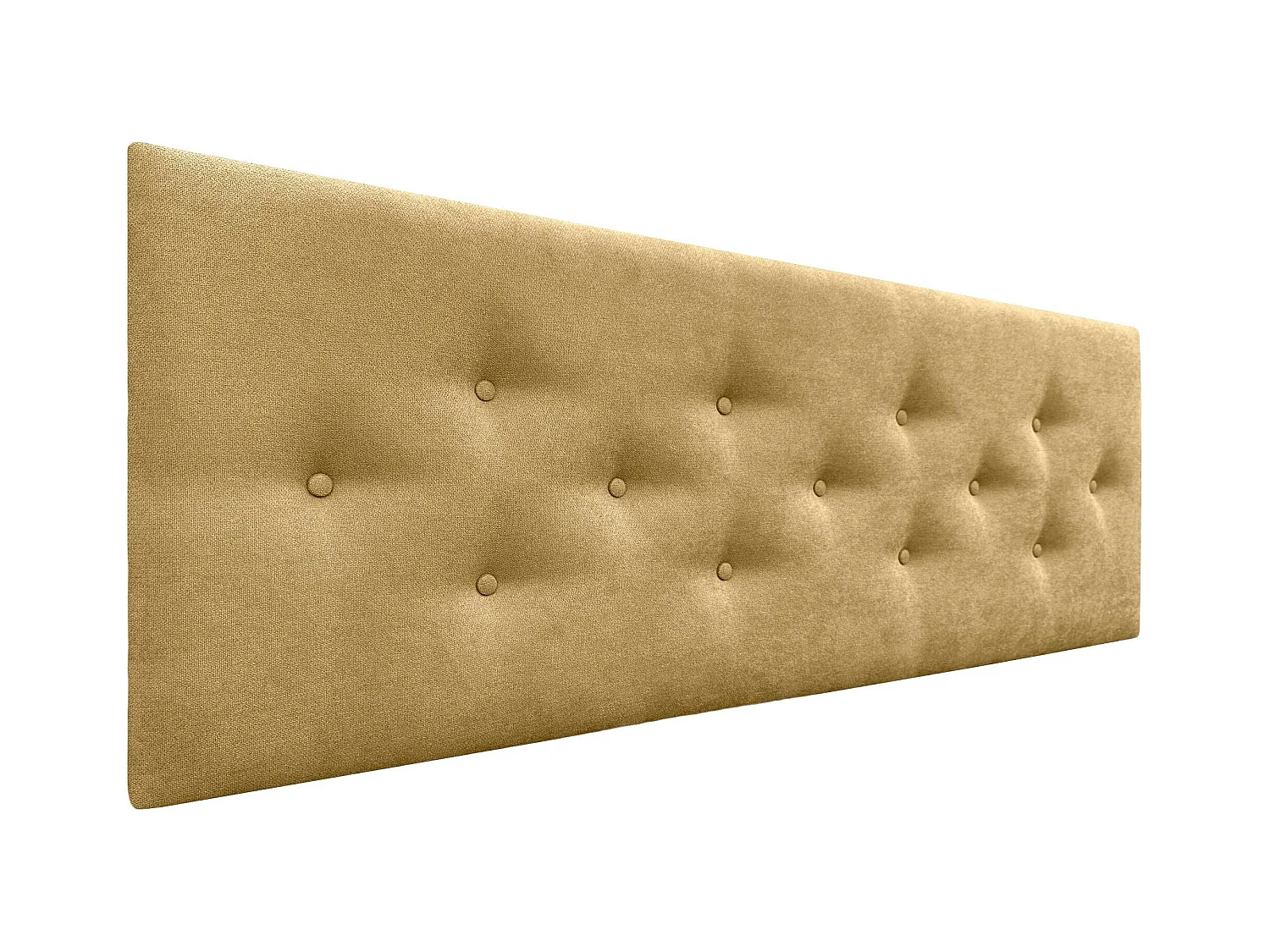 DHOME Tête de Lit en Tissu ACUALINE avec 3 Rangées Entrelacées de Boutons Tête de Lit Capitonnée de Luxe(Moutarde, 150cm)