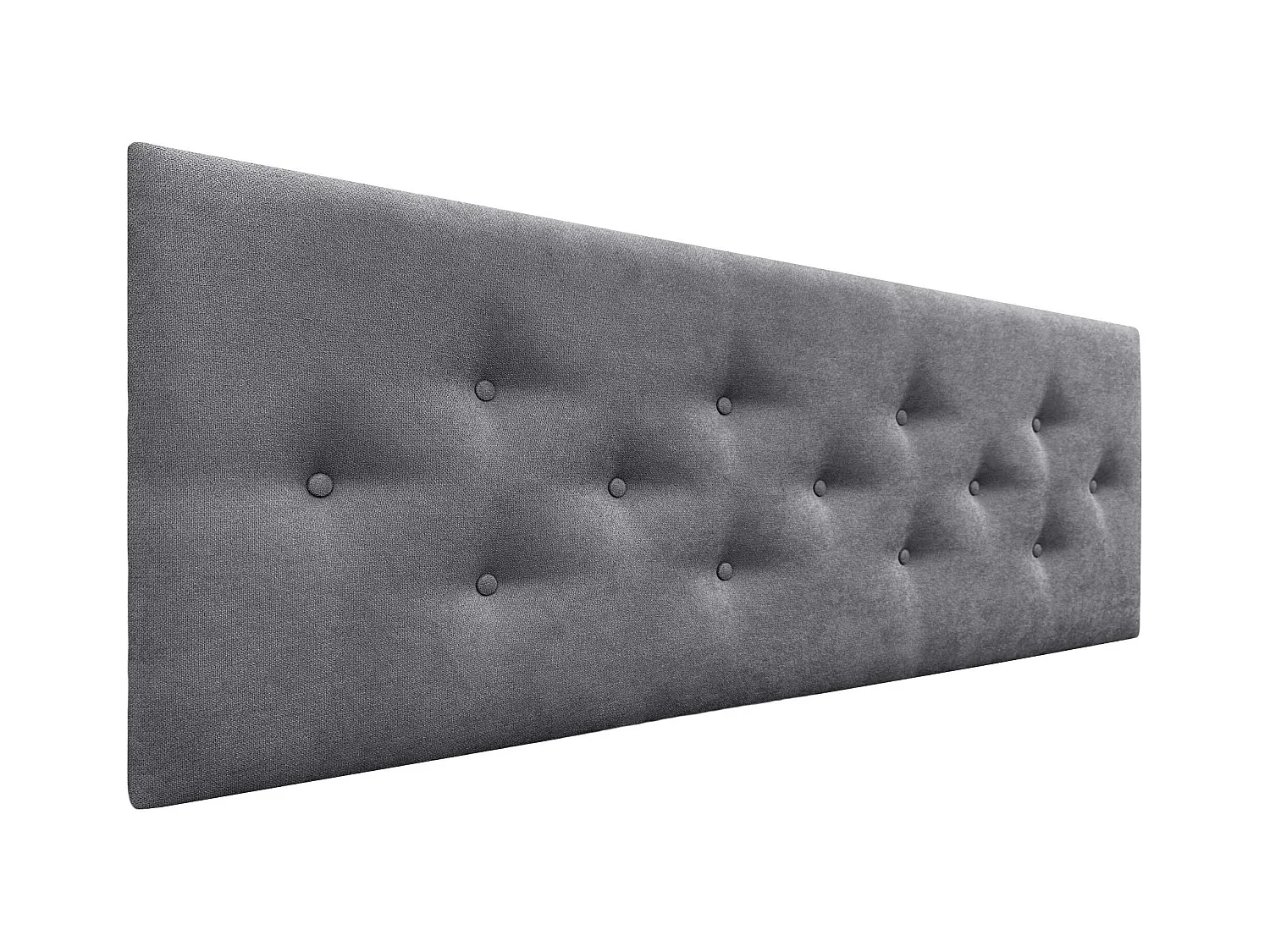 DHOME Tête de Lit en Tissu ACUALINE avec 3 Rangées Entrelacées de Boutons Tête de Lit Capitonnée de Luxe(Gris Ceniza, 150cm)