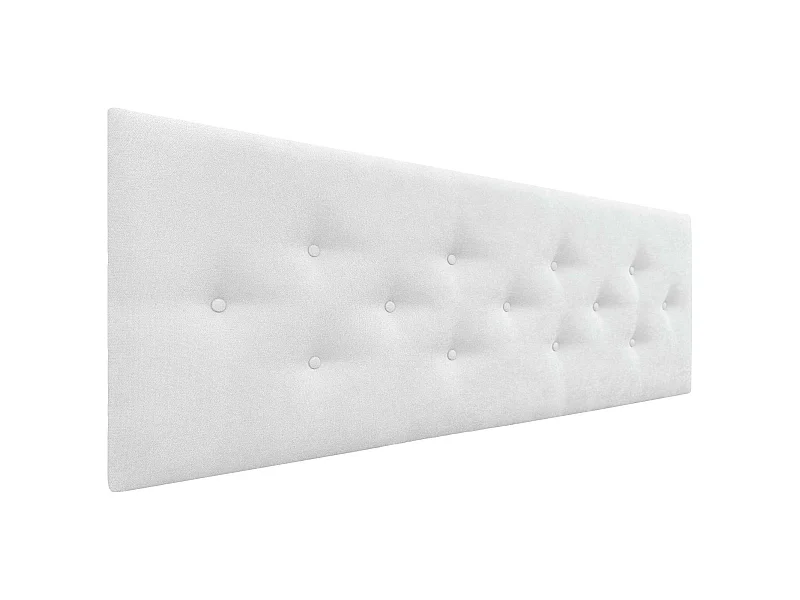 DHOME Tête de Lit en Tissu ACUALINE avec 3 Rangées Entrelacées de Boutons Tête de Lit Capitonnée de Luxe(Blanc, 145cm)