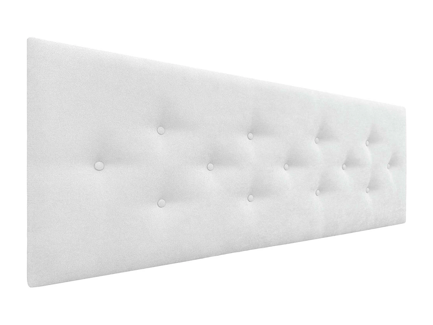 DHOME Tête de Lit en Tissu ACUALINE avec 3 Rangées Entrelacées de Boutons Tête de Lit Capitonnée de Luxe(Blanc, 145cm)