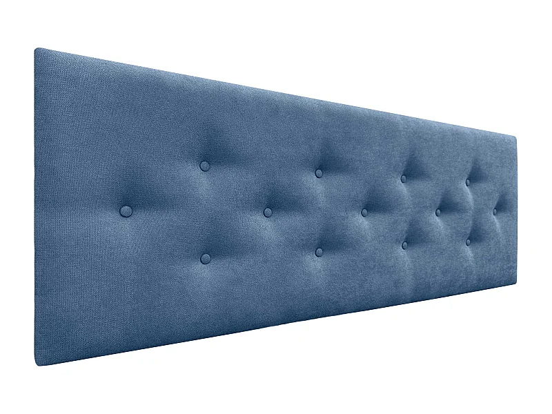 DHOME Hoofdbord van ACUALINE-stof met 3 verspringende rijen knopen, luxe gestoffeerd bedhoofdbord (Blauw, 135cm)