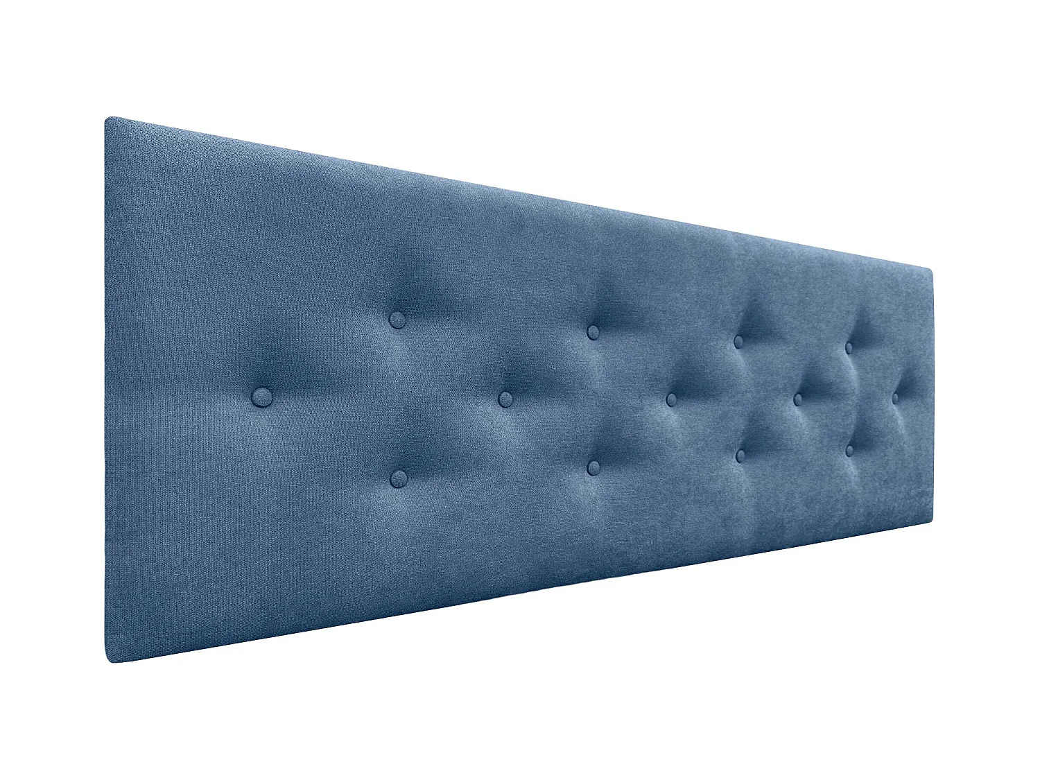 DHOME Tête de Lit en Tissu ACUALINE avec 3 Rangées Entrelacées de Boutons Tête de Lit Capitonnée de Luxe(Bleu, 135cm)