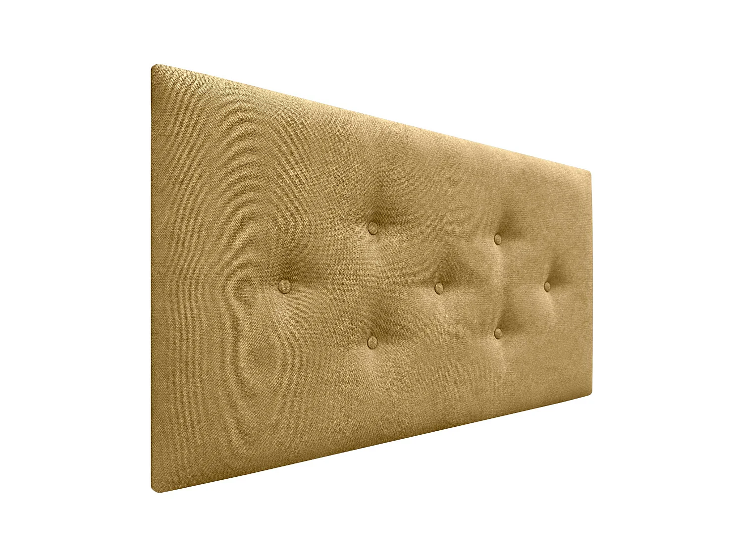 DHOME Tête de Lit en Tissu ACUALINE avec 3 Rangées Entrelacées de Boutons Tête de Lit Capitonnée de Luxe(Moutarde, 105cm)