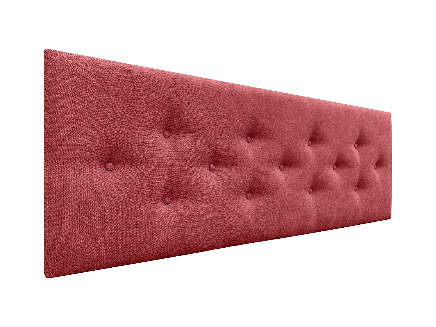 DHOME Tête de Lit en Tissu ACUALINE avec 3 Rangées Entrelacées de Boutons Tête de Lit Capitonnée de Luxe(Rouge, 135cm)