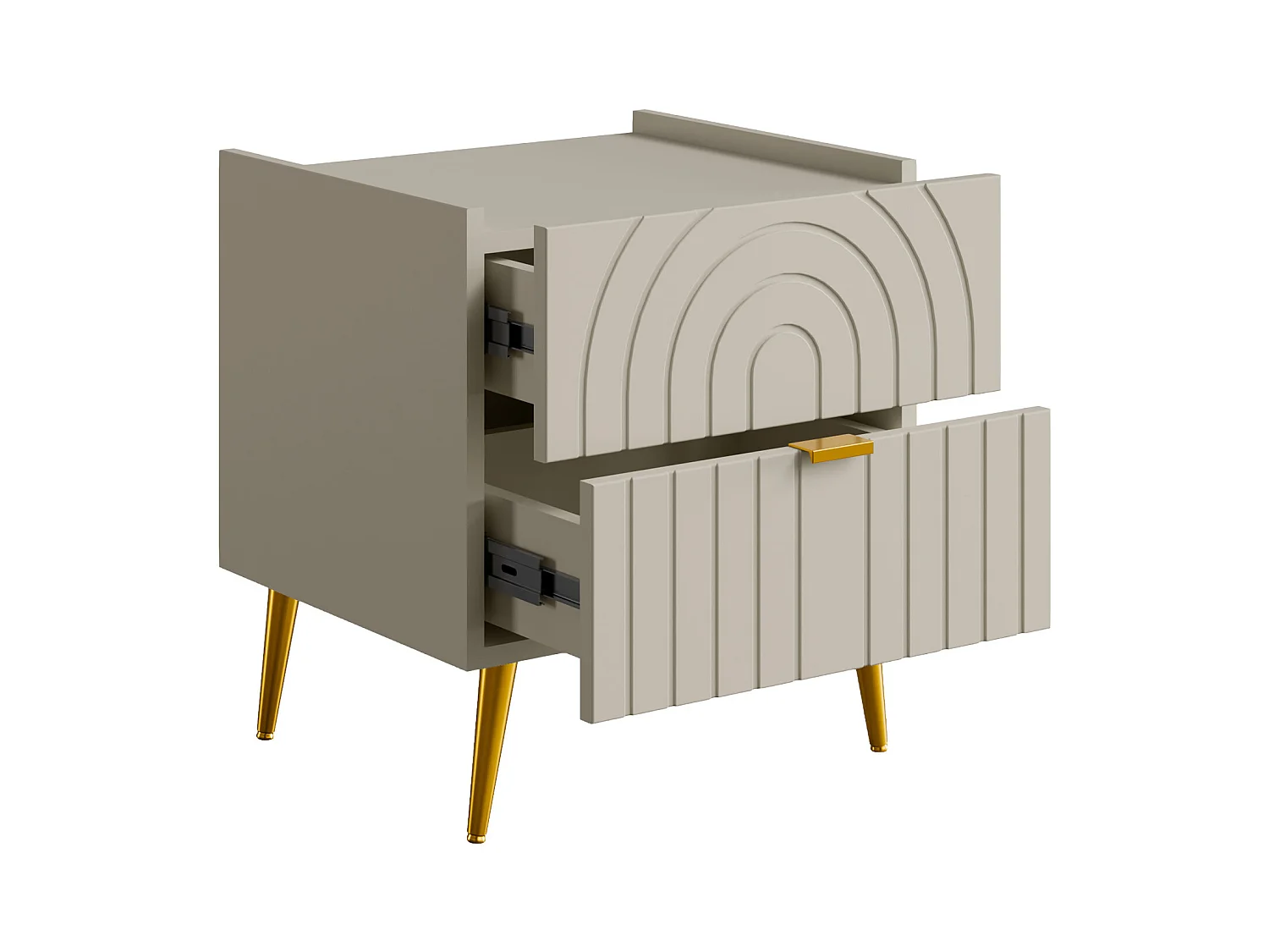 Lot de 2 tables de chevet  avec 2 tiroirs - Beige - NORSIM de Pascal MORABITO