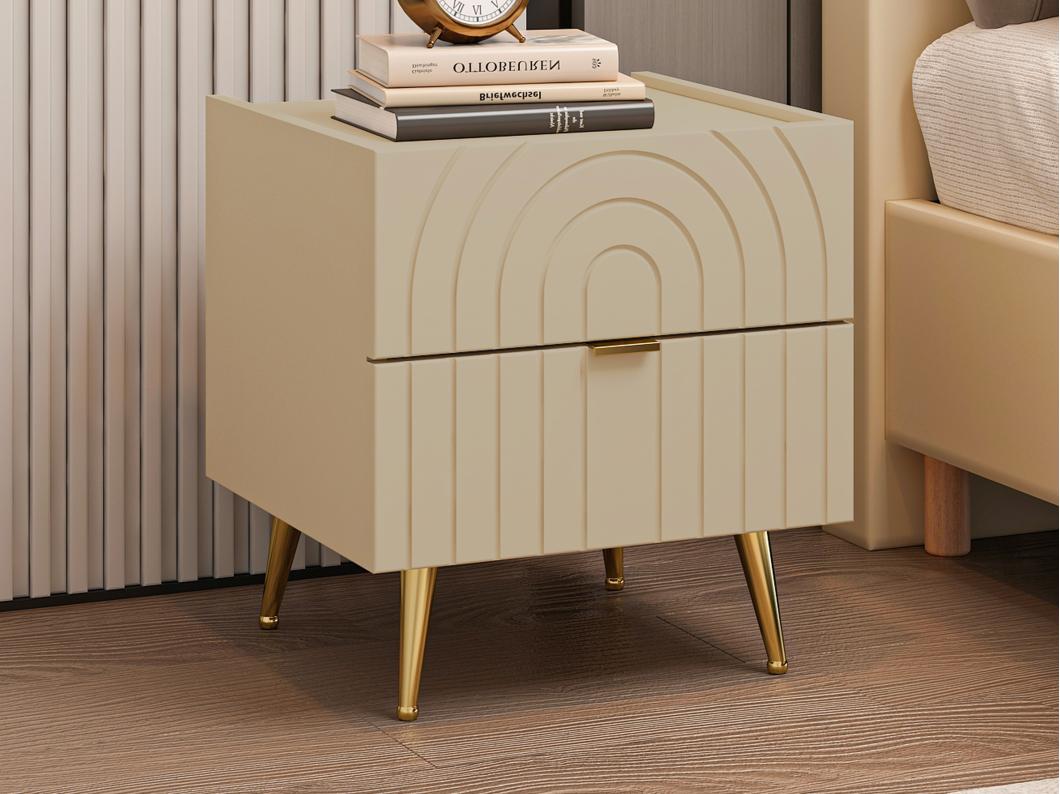 Lot de 2 tables de chevet  avec 2 tiroirs - Beige - NORSIM de Pascal MORABITO
