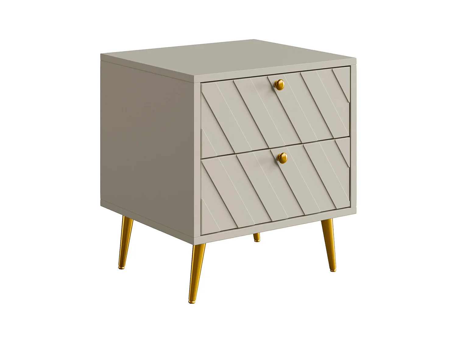 Lot de 2 tables de chevet - 2 tiroirs - Beige - TEODA de Pascal MORABITO