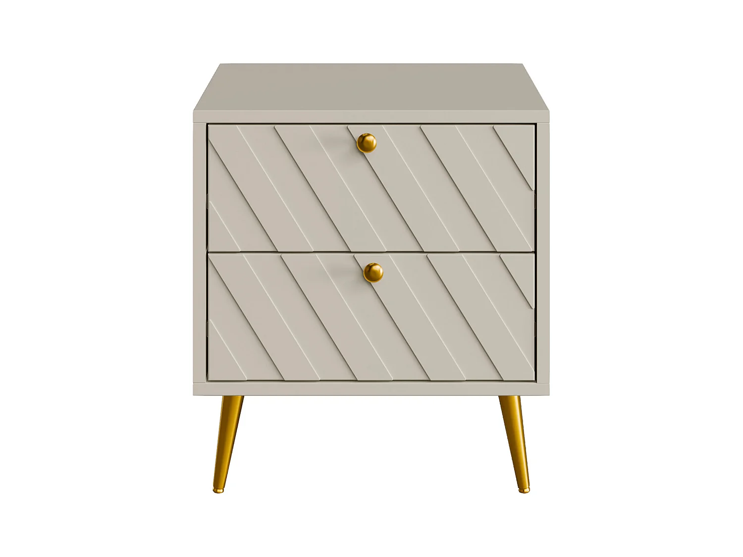 Lot de 2 tables de chevet - 2 tiroirs - Beige - TEODA de Pascal MORABITO